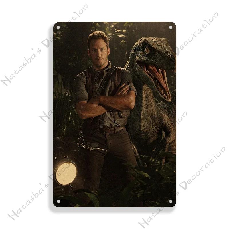 Classic Movie Poster Jurassic Park Metal Sign Retro Poster Vintage Metal Plaque Rusty Metal Sign Club Bar Cafe Industrial Decor