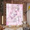 Pink Lolita Anime Girl Tapestry Japanese Kawaii Wall Hanging Gothic Princess Bedroom Decor Aesthetic Room Background Cloth