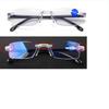 Blue Light Blocking Presbyopia Glasses Ultra Lightweight Rimless Cut Edge Reading Glasses for Eye Protection
