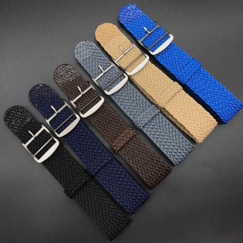 Belen Perlon Woven Nylon Watch Strap, Sizes 14-22MM, One-piece Design