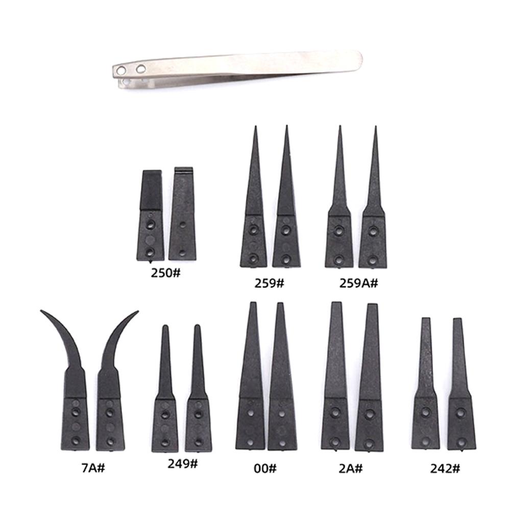 ESD Antistatische Pinzetten 116-130mm Industriepinzetten mit austauschbaren Kohlefaser-Spitzen für präzise elektronische Bauelemente
