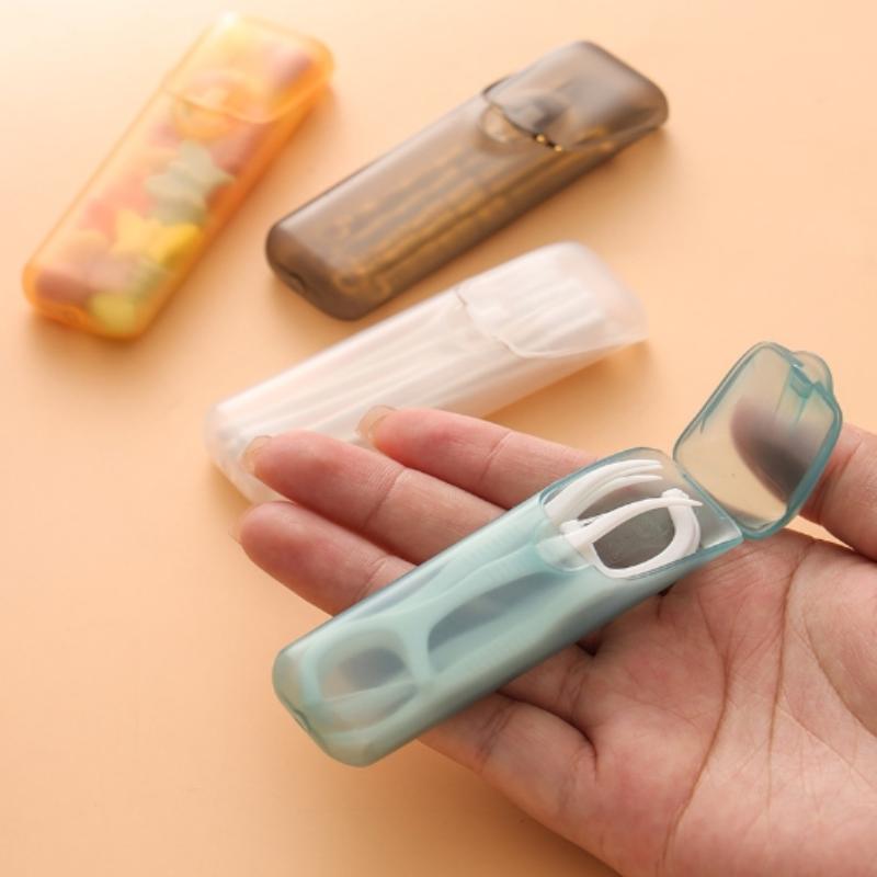 Mini Oppbevaringsboks Reise Bærbar Gjennomsiktig Tannpirker Bomullspinne Boks For Utendørs Reise Kjøkken Restaurant Forsyninger