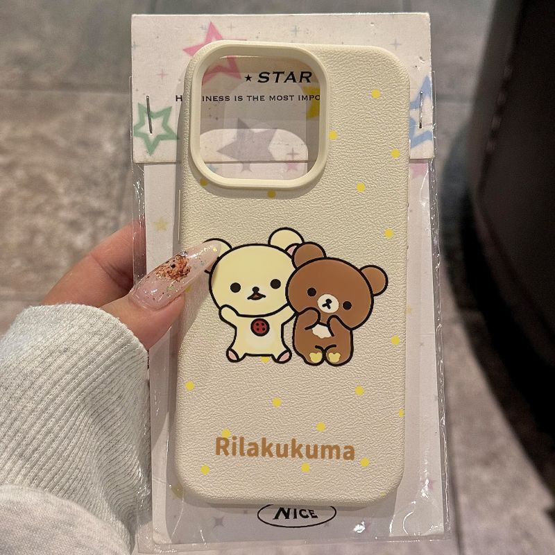 

Милый медведь в горошек с узором личи, подходит для чехла для мобильного телефона iPhone16, защитный чехол Apple 15, 14 13 12, мягкий чехол Apple 17PROMAX