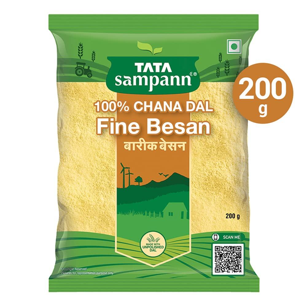 Tata Sampann Fine Besan Gram Flour Made From 100% Unpolished Chana Dal For Authentic Indian Cooking 200g