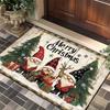 Cartoon Christmas Knit-Style Non-Slip Velvet Floor Mat: Dirt-Resistant Bathroom or Entrance Decor