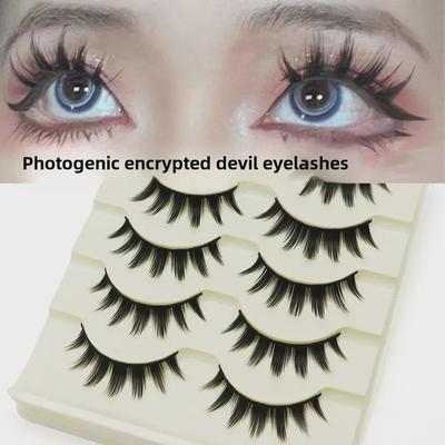 7-Pointed Big Devil Super Hard Thick Barbie Cute Long COS Curled Japanese False Eyelashes