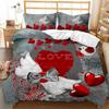 Valentine's Day Love Heart Pattern Duvet Cover Set 3D Print Comforter Bedding Sets Queen Twin Size Luxury Valentine's Day Gifts