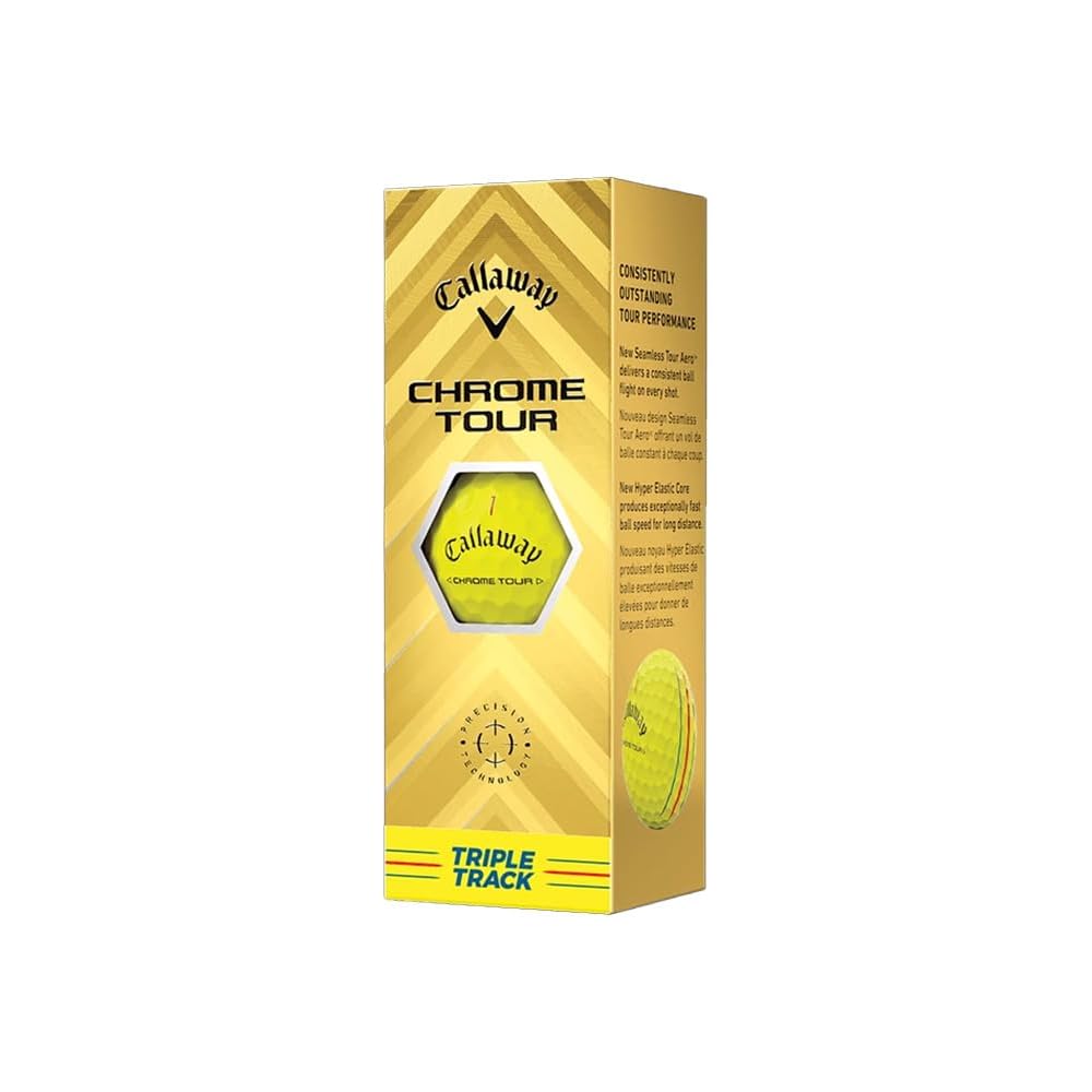 Callaway Chrome Tour Triple Track Golf Balls Yellow 3-Pack