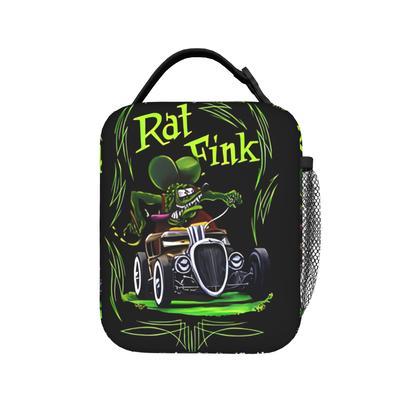 Custom Anime Cartoon Rat Fink Lunch Bag For Child Graphic Design Lunch Box Funny School Cooler Bag Zipper Thermal Tote Handbags
