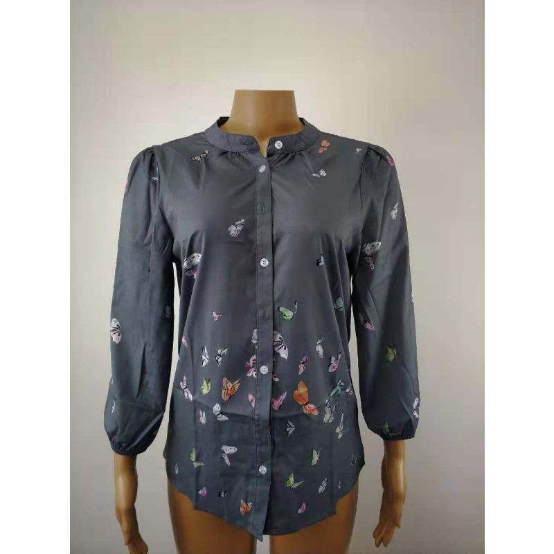 Damen Plus Size Neues Langarm-Revershemd