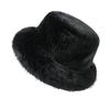 Imitation Fur Mink Fisherman Hat for Women In Autumn and Winter Large Head Circumference Plush Velvet Hat Small Face Warm Ear Protection Headgear