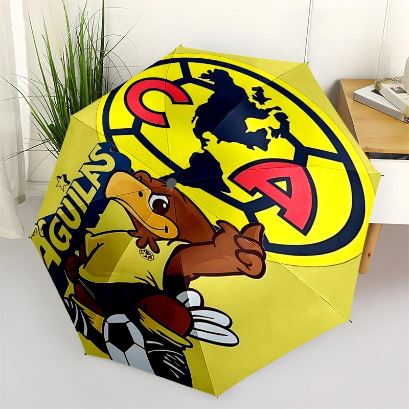 Club América Eagle Logo Automatic Opening Folding Umbrella - 8 Bone Iron Frame, Suitable for Fans and Daily Use, Perfect Festival Gift010413