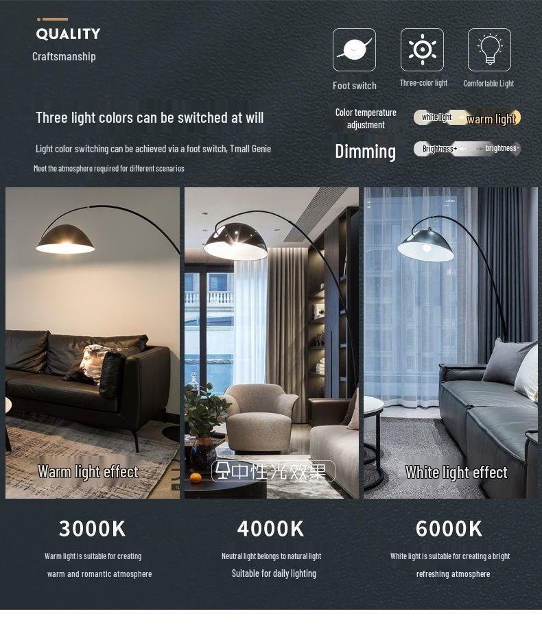Nordic High-End Fishing Floor Lamp - Elegant Living Room, Bedroom, and Art Decor
