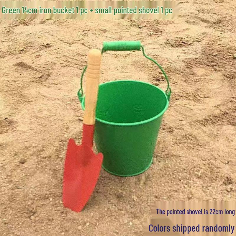 Children's Beach Toy Set: Iron Shovel and Bucket for Sand and Gardening