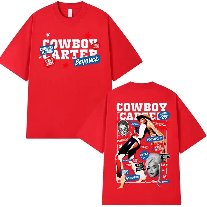 Beyonce Cowboy Carter Album 2025 Graphic T-Shirt Men Women Hip Hop Aesthetic Clothing T Shirt Summer Retro Oversized Cotton Tees