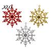 Decorative Ornaments for Christmas Season 3Pcs Tree Snowflakes Ornaments, 10cm Glitter Hanging Plastic Snowflake Reusable Holiday Party Window Display