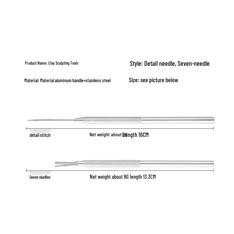 Ceramic Texture Brush & Aluminum Needles for DIY Clay Sculpture Crafting