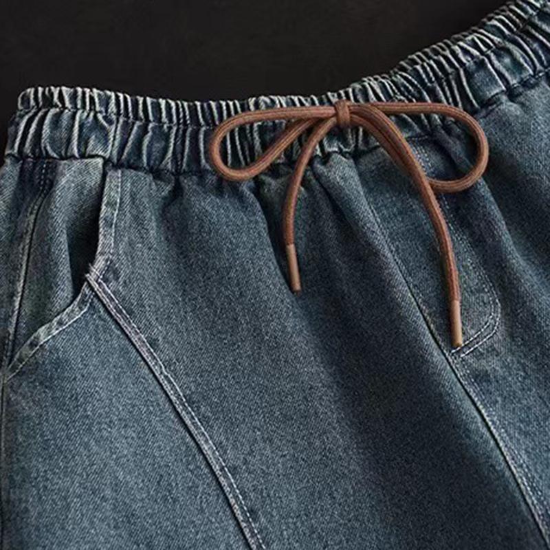 Vintage Patchwork Loose Women's Jeans Autumn Casual High Waisted Harem Pants Female 2025 New