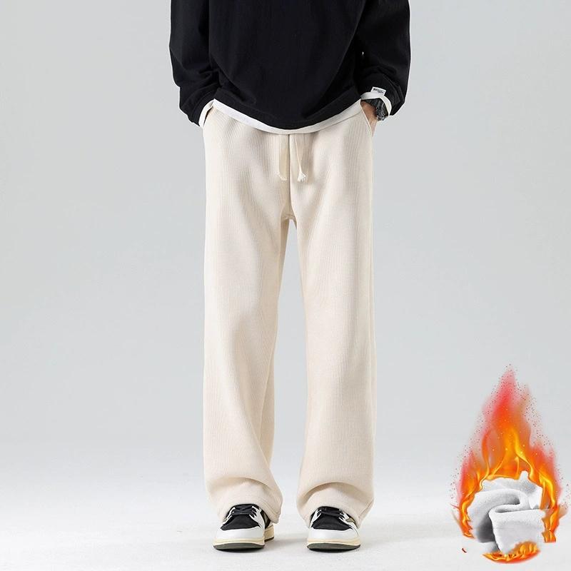 Men's Pant Streetwear Solid Loose Drawstring Sports Casual Trousers High Waisted Pants Autumn Winter