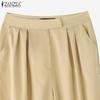 ZANZEA Womens Casual Solid Color Loose Cropped Pants