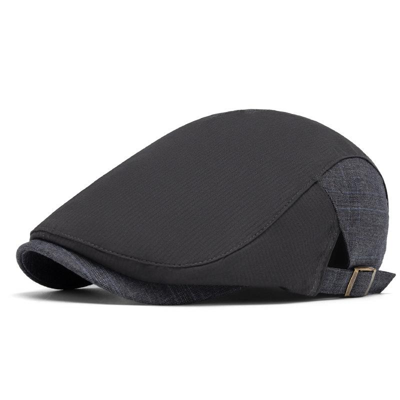 

Beret Men s British Newsboy Cap Forward Cap Spring Summer Peaked Cap Sunshade Sunscreen Hat темно-серого