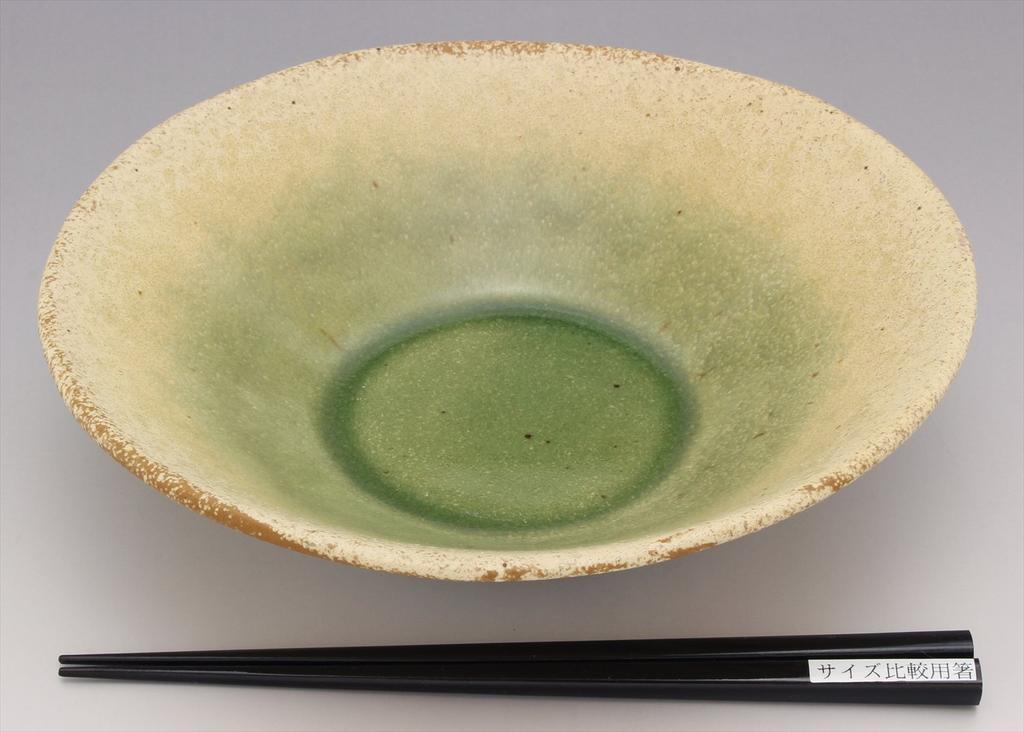 Utsuwa Roan Yamasaku Kiln "Green Glaze" Oval Serving Bowl, Sabi Oribe, Approx. 22cm Diameter X 6cm Height, Made In Japan