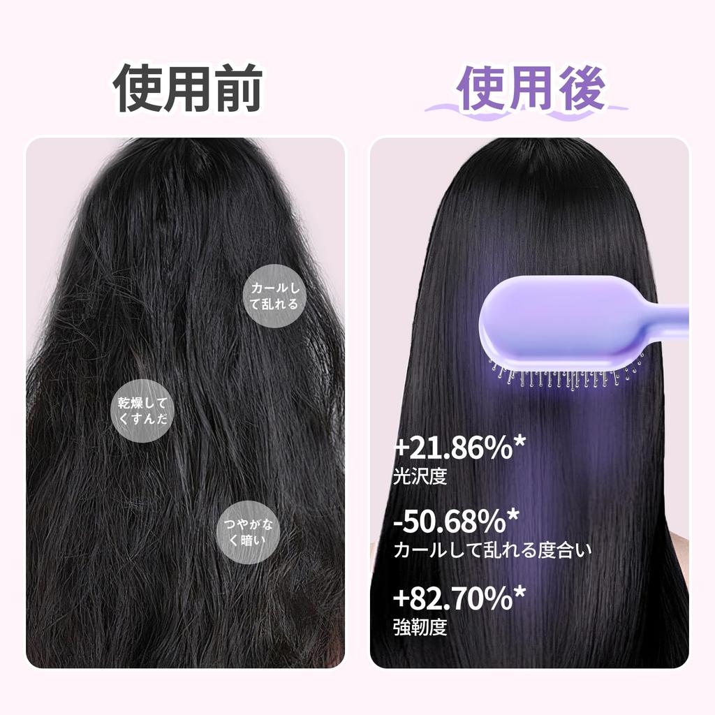 YAMOOCO Ion LED Cushion Birthday Gift for Girlfriend Hairbrush, Anti-Static, Care, Display, Three-Level Adjustment, Brush, Women, Wife,