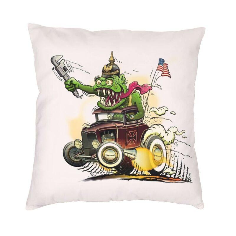 Rat Fink Klassisches Rat Poster Quadratische Kissenhülle Heimdekoration Animierte Cartoon-Kissen Dekokissen Sofa Doppelseitiger Druck
