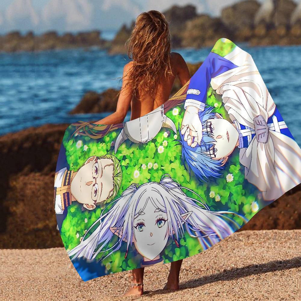 Japanese F-Frieren Anime Big Microfiber Beach Towels Quick Dry Towel Sand Beach Towels Pool Towel for Travel Swim Pool Yoga