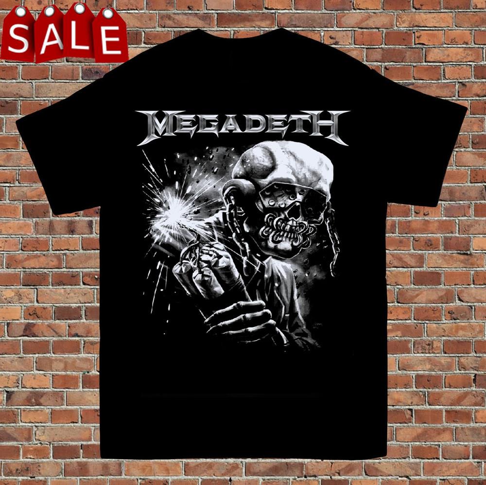 Хлопковая черная унисекс футболка Megadeth с коротким рукавом Подарок для фанатов от S до 5XL Унисекс футболка XXXL