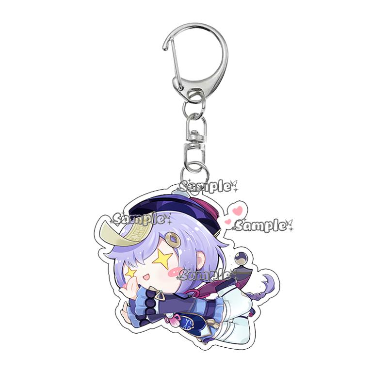 

Hot Anime Game Kamisato Ayaka Arlecchino Navia Anime Cartoon Cute Acrylic Model Double-sided Printing Keychain Keyring Pendant about 5cm