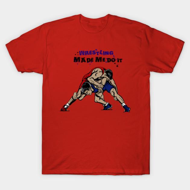 Summer Fashion Clothing Tshirt Wrestling Made Me Do It Print Men Solid Color Slim Fit Short Sleeve Tops