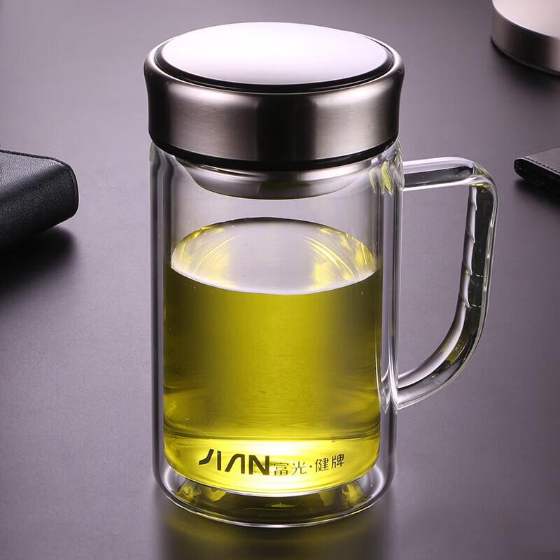 Fuguang Doppelwandige Borosilikatglas-Tasse mit Henkel
