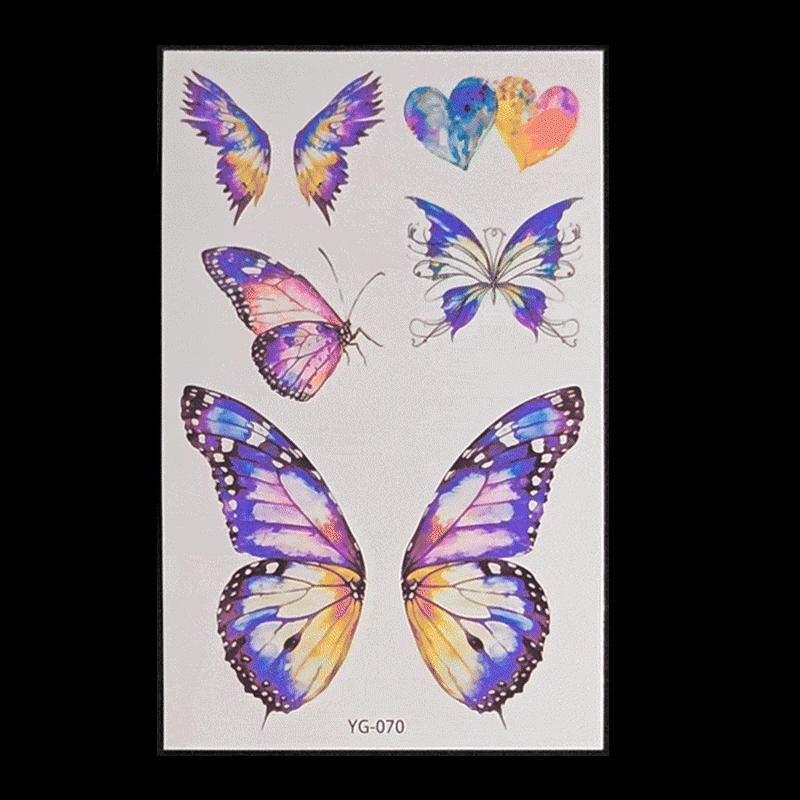 's New Fluorescent Butterfly Tattoo Sticker Music Festival KTV Concert Party Disposable Waterproof