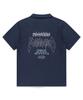 MAHAGRID Multi-Logo Linen Half Shirt Navy(Mg2Emmw361A)