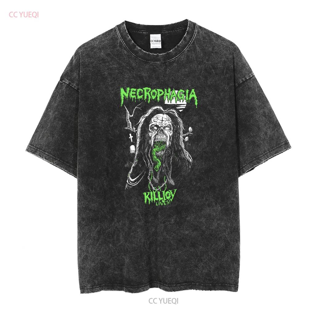 Necrophagia Band Lives T Shirt Classic Black S 5XL QE127 vintage Washed Comfortable Slightly Versatile Soft fashion homme