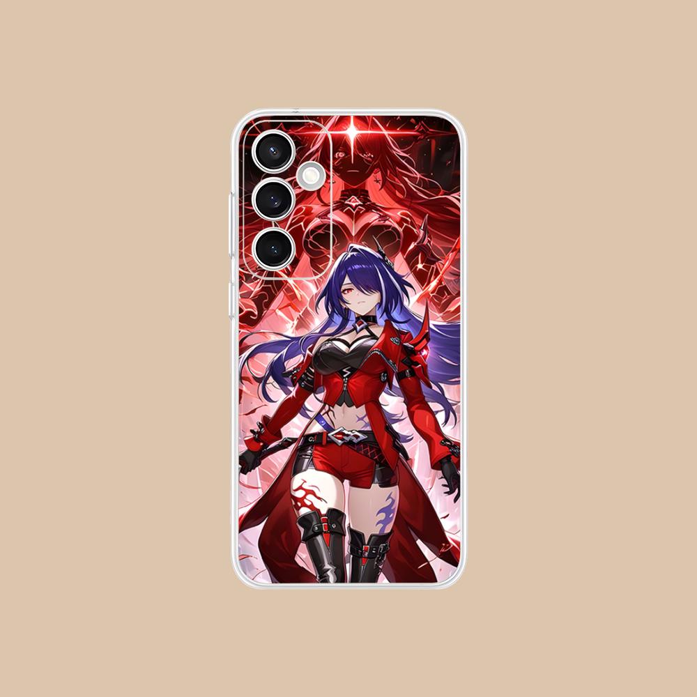 HSR Acheron Clear Mobile Phone Case for Samsung Galaxy S25 S24 S23 S22 S21Plus FE Ultra Colorful Cover