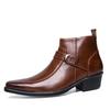 Cizme de cowboy retro pentru bărbați, pantofi din piele, cizme Chelsea, vârful ascuțit, cizme pentru bărbați cu fermoar, gleznă, cizme de toamnă și iarnă, pantofi noi