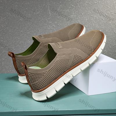 Fashion Large Men's Casual Shoes Spring Breathable Fly Woven Non Slip Running Shoes Fashion Lightweight Comfortable Vulcanized Shoes