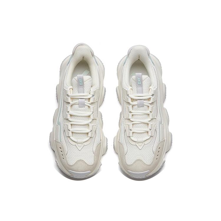 Anta Life Collection Zhou White 2.0 Cushioning Slip Resistant Low Top Chunky Sneakers Women's White Gray Green 922218883-1