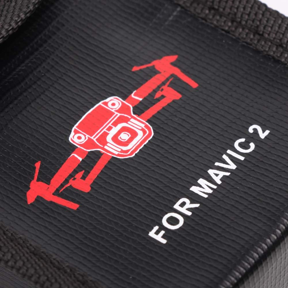 RC Akku Sicherheitsbeutel – Explosionsgeschützte Lipo Schutzhülle – Feuerfester Ladesack 115x110x73mm – Für 2 DJI Mavic 2 Akkus