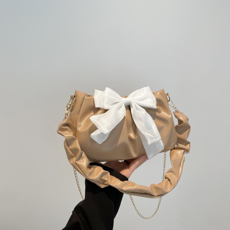 Diesjährige beliebte kleine Tasche Damen 2025 neue Mode lässige Kette Crossbody niedliche Schleife Schulter Achselhöhle Tasche