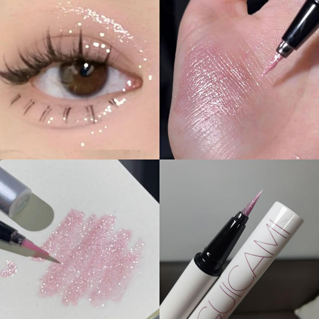 Flüssiger Eyeliner Liegender Seidenraupenstift Mattschatten Langlebiger wasserdichter, schnell trocknender Teebraunstift Glitzer-Augen-Make-up Beauty-Tools