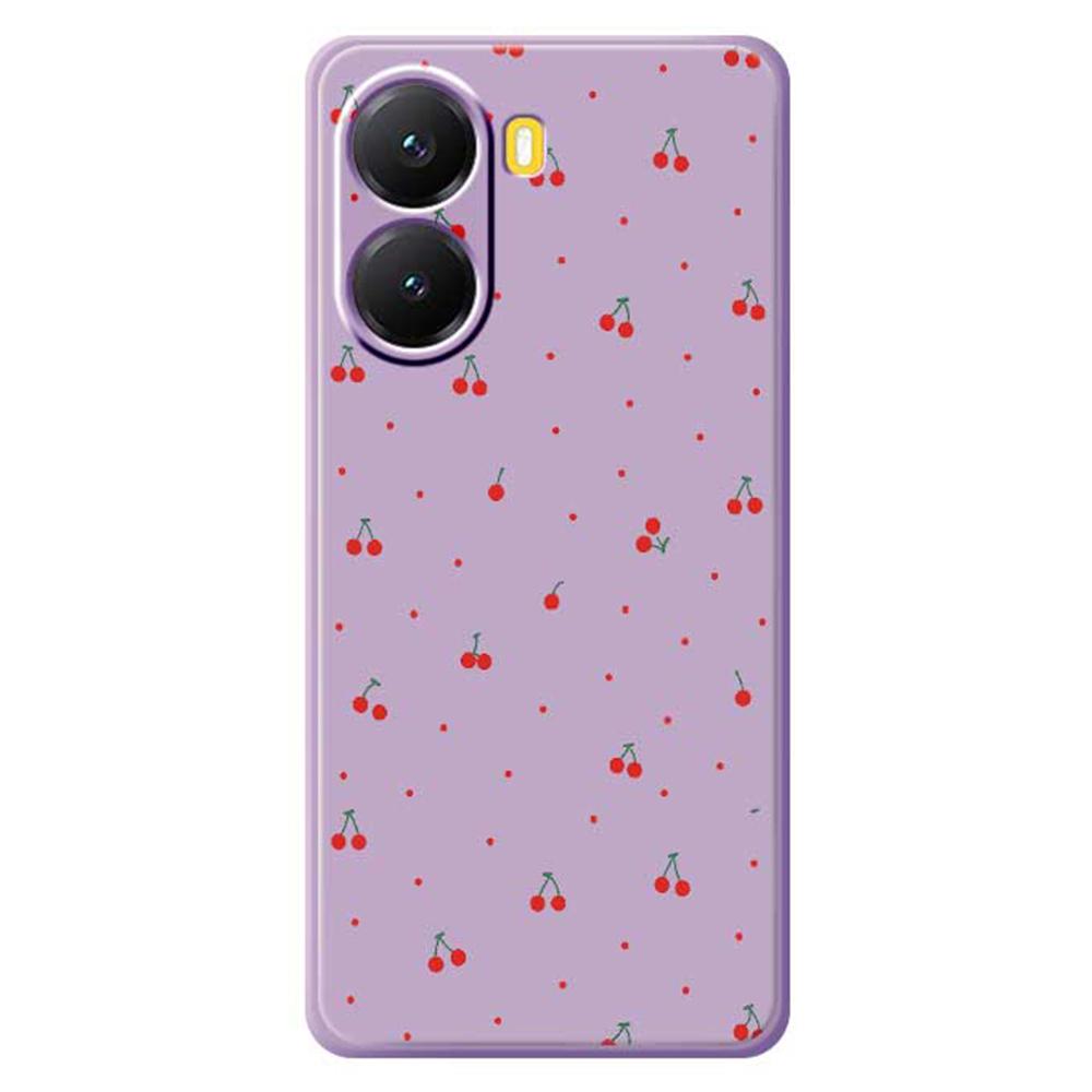 For Xiaomi Redmi Turbo 4 5G/Poco X7 Pro 5G Case Red Cherry Pattern Printing Straight Edge TPU Phone Back Cover