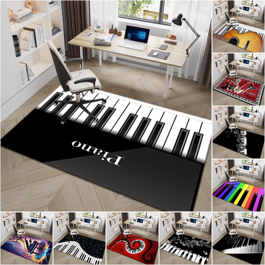 1Pc Piano keys music Printed circular carpet, home door mat, outdoor travel protection carpet A14