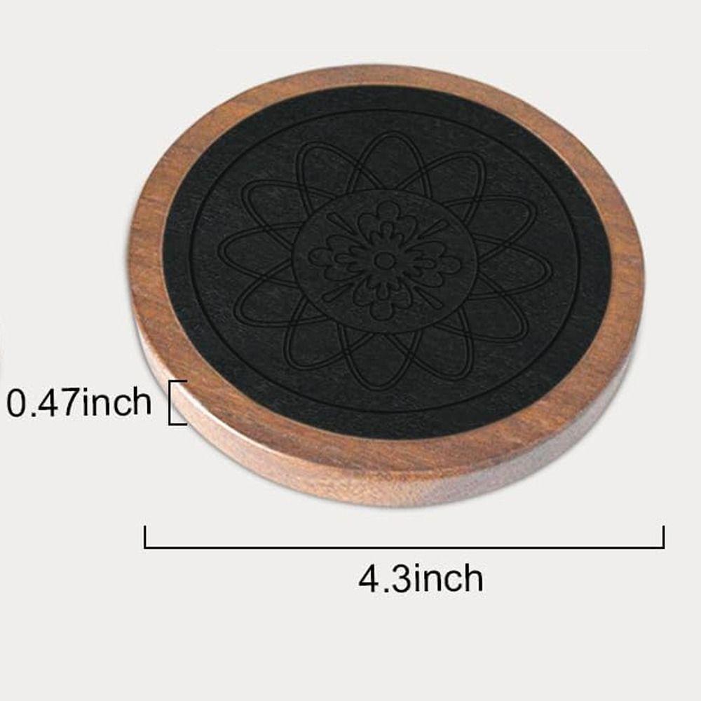 Drink Absorbent Wood Coasters Heat Resistant Wooden Drink Placemats Felt Wooden Tea Mat  Office