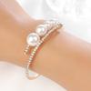 Pulsera de Moda con Pedrería y Perlas para Mujer de Aleación Ajustable Estilo Trendy para el Día a Día