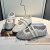 Fashion 2025 Summer New Mesh Breathable Women's Single Shoes Woven Cutout Mary Jane