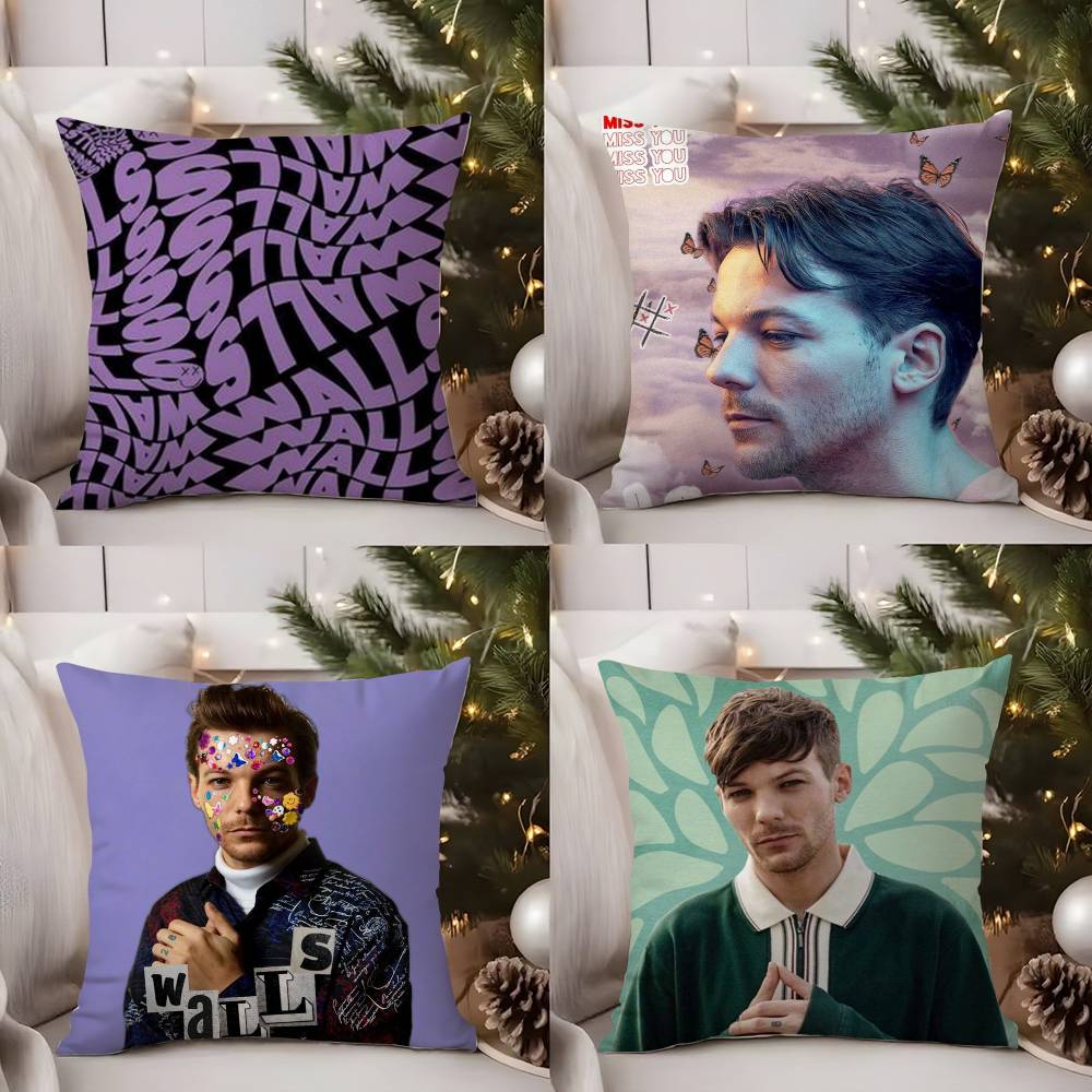 Louis Singer Tomlinsons Pillow Case Home Dorm Chair Back Short Plush Double-Sided Printing Office Nap Time Cushion Cover