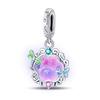 925 Silver Pink Doll Princess Pink Square Box Charm Pendant Beads Fit Charm Bracelet Women Jewelry Making